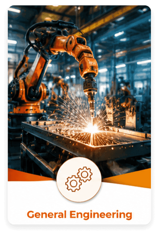 General Engineering - a robotic welding arm on a factory line