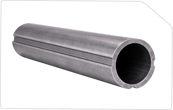A round precision steel tube with a machined bore.