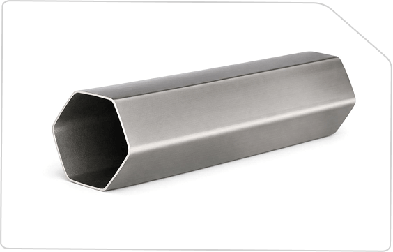A hexagonal cold-drawn precision steel tube.